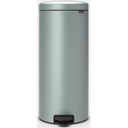 NewIcon Pedal Bin, 30 litre, Soft Closing, Plastic Inner Bucket - Metallic Mint