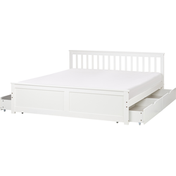 OLENDON - Bed met 4 lades - Wit - 180 x 200 cm - Dennenhout
