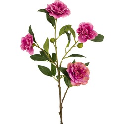 Greenmoods Kunstbloem Cammellia - Camellia japonica - Nep plant - 1 Stuk - 80cm - Roze