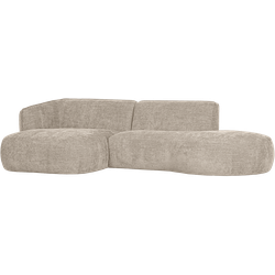 WOOOD Polly Chaise Longue - Polyester - Zand - 71x258x150/105