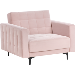Beliani ABERDEEN - Fauteuil-Roze-Fluweel