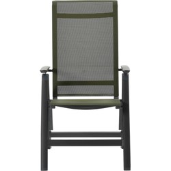 Gala verstellbarer Stuhl carbonschwarz/moosgrün - Garden Impressions