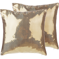 ASTER  - Sierkussen set van 2 - Goud - 45 x 45 cm - Polyester