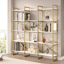 Boekenkast Valdis Wit Goud Melamine 170x175x30 cm