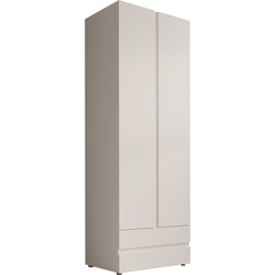 Meubella - Kledingkast Brussel - Wit - 74 cm - Met lades
