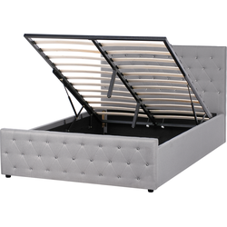 AMIENS  - Bed met opbergruimte - Lichtgrijs - 140 x 200 cm - Polyester