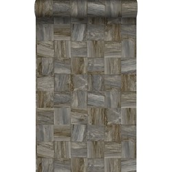 Origin Wallcoverings eco-texture vliesbehang sloophout motief donkerbruin - 53 cm x 10,05 m - 347519