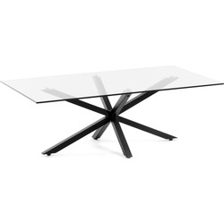 Kave Home - Salontafel Argo glas zwart 130 x 70 cm