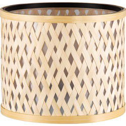 Bamboo Lampenkap - Cilindrisch - Beige - Boheemse stijl - ø20 x 17 cm - E27 fitting - Ontworpen voor tafellampen en Pendellamp - Ontworpen voor woonkamer en eetkamer