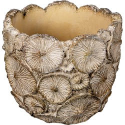 Clayre & Eef Bloempot  Ø 11x10 cm Grijs Steen Rond Bloempot binnen