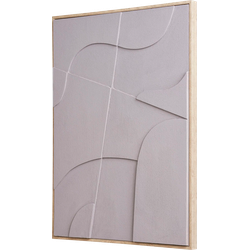 Femme reliëf wanddecoratie grijs - versie 2 - 70 x 50 cm