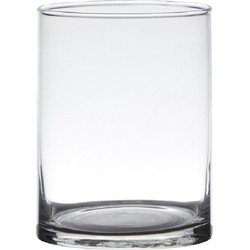 Transparante home-basics cylinder vorm vaas/vazen van glas 20 x 12 cm - Vazen