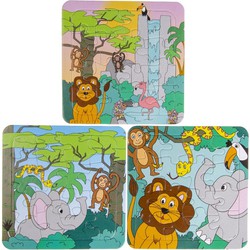 Decopatent® Uitdeelcadeaus 50 STUKS Jungle Dieren Puzzels - Traktatie Uitdeelcadeautjes voor kinderen - Speelgoed Traktaties