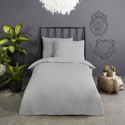 Zavelo Effen Dekbedovertrek Lichtgrijs – Ledikant 100 x 135 cm | 100% Katoen-Ledikant (100 x 135 cm)