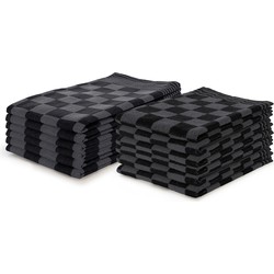 Ten Cate Theedoeken & Keukendoeken Set Blok - zwart - set van 12