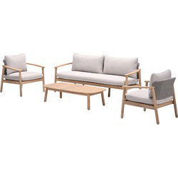 Eclipse loungeset - 4-dlg.-acaciahout met white wash - sand