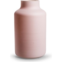 Jodeco Bloemenvaas Gigi - mat roze - eco glas - D14,5 x H25 cm - melkbus vaas - Vazen