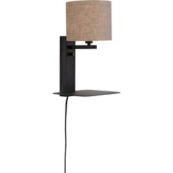 Wandlamp Florence - Taupe/Zwart - 24x22x42cm