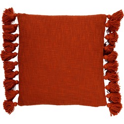 Dutch Decor RUBY - Sierkussen 45x45 cm - 100% katoen - met flosjes - Potters Clay - oranje - Dutch Decor