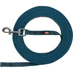 TRIXIE HONDENRIEM SLEEPLIJN MET RUBBER ANTI SLIP PETROL BLAUW L/XL 5 MTR X 1,7 CM
