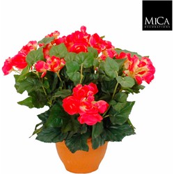 Mica Decorations begonia maat in cm: 37 x 35 donkerroze in pot