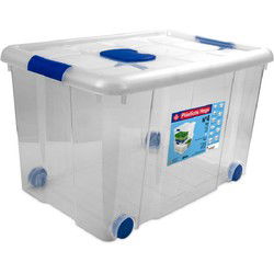 Hega Hogar Opbergbox met deksel/wieltjes - 4x - 55L - kunststof - Opbergbox