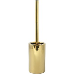 Spirella Luxe Toiletborstel in houder Sienna - goud glans - porselein - 42 x 10 cm - met binnenbak - Toiletborstels