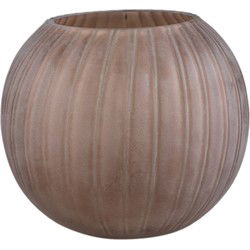 PTMD Levente Sand Carved Glass Bowl Shaped Vase Ribbed