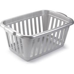 Plasticforte Wasmand - grijs - kunststof - 60 x 40 x 26 cm - Wasmanden