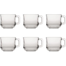 Duralex Theeglazen Lys - 6x stuks - glas - 220 ml - transparant - Koffie- en theeglazen