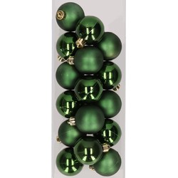 16x stuks kunststof kerstballen dennengroen 4 cm - Kerstbal