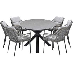 Garden Impressions Pemba tuinset 7-delig - Scot tuintafel Napoli sand 230x115 cm