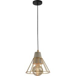 QUVIO Hanglamp beton en staal prismavormig goud - QUV5097L-GOLD