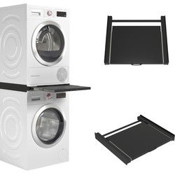 Wasophoogte Wasophoogte® Tussenstuk Wasmachine & Droger met uitschuifbaar plateau Zwart