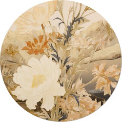 Muurcirkel Vintage Herfst Bloemen