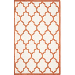 Safavieh Trellis Indoor/Outdoor Woven Area Rug, Amherst Collection, AMT420, in Beige & Orange, 152 X 244 cm