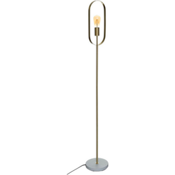 Vloerlamp goudkleurig met grijze voet in marmereffect hoogte 155cm