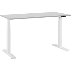 DESTIN II - Elektrisch Verstelbaar bureau - Grijs/Wit  - Spaanplaat