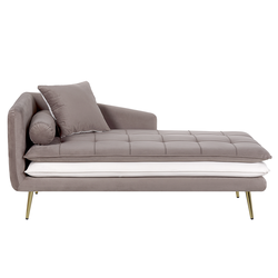 GONESSE - Chaise longue - Taupe - Linkerzijde - Polyester