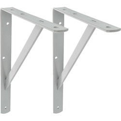 AMIG Plankdrager/planksteun van metaal - 2x - gelakt grijs - H300 x B225 mm - Tot 260 kg - Plankdragers