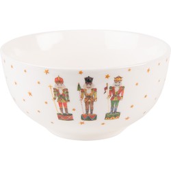 Clayre & Eef Soepkom  500 ml Beige Porselein Notenkrakers Serveerkom