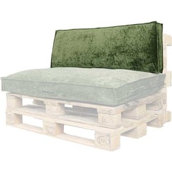 Unique Living Palletkussen Rugkussen Velours Pesto Groen - 120 x 40 cm