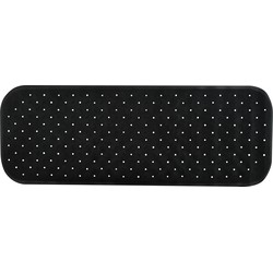 MSV Douche/bad anti-slip mat badkamer - rubber - zwart - 36 x 97 cm - Badmatjes