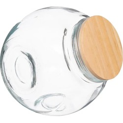 4x stuks snoeppotten/voorraadpotten 1,5L glas met houten deksel - Voorraadpot