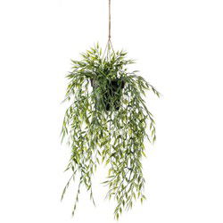 Kunstplant - Bamboe - Groen - 50 cm - Hangende Pot - Kunstplanten