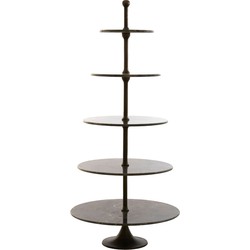 Light&living Etagere 5 laags Ø79x175 cm VERMENTINO donker bruin marmer