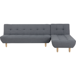 ALSTEN - Hoekslaapbank - Donkergrijs - Links - 257 cm - Polyester