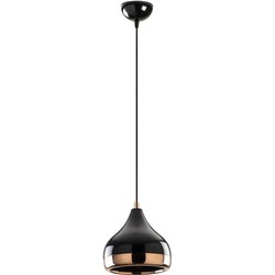 Hanglamp van zwart en koperkleurig metaal D17 cm - YILDO