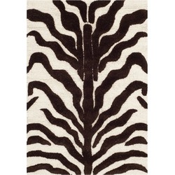 Safavieh Zebra Indoor Handgetuft Vloerkleed, Cambridge Collectie, CAM709, in Ivoor & Bruin, 91 X 152 cm