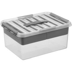 Sunware Q-Line opberg box met vakverdeling tray - 40 x 30 x 18 cm - Opbergbox